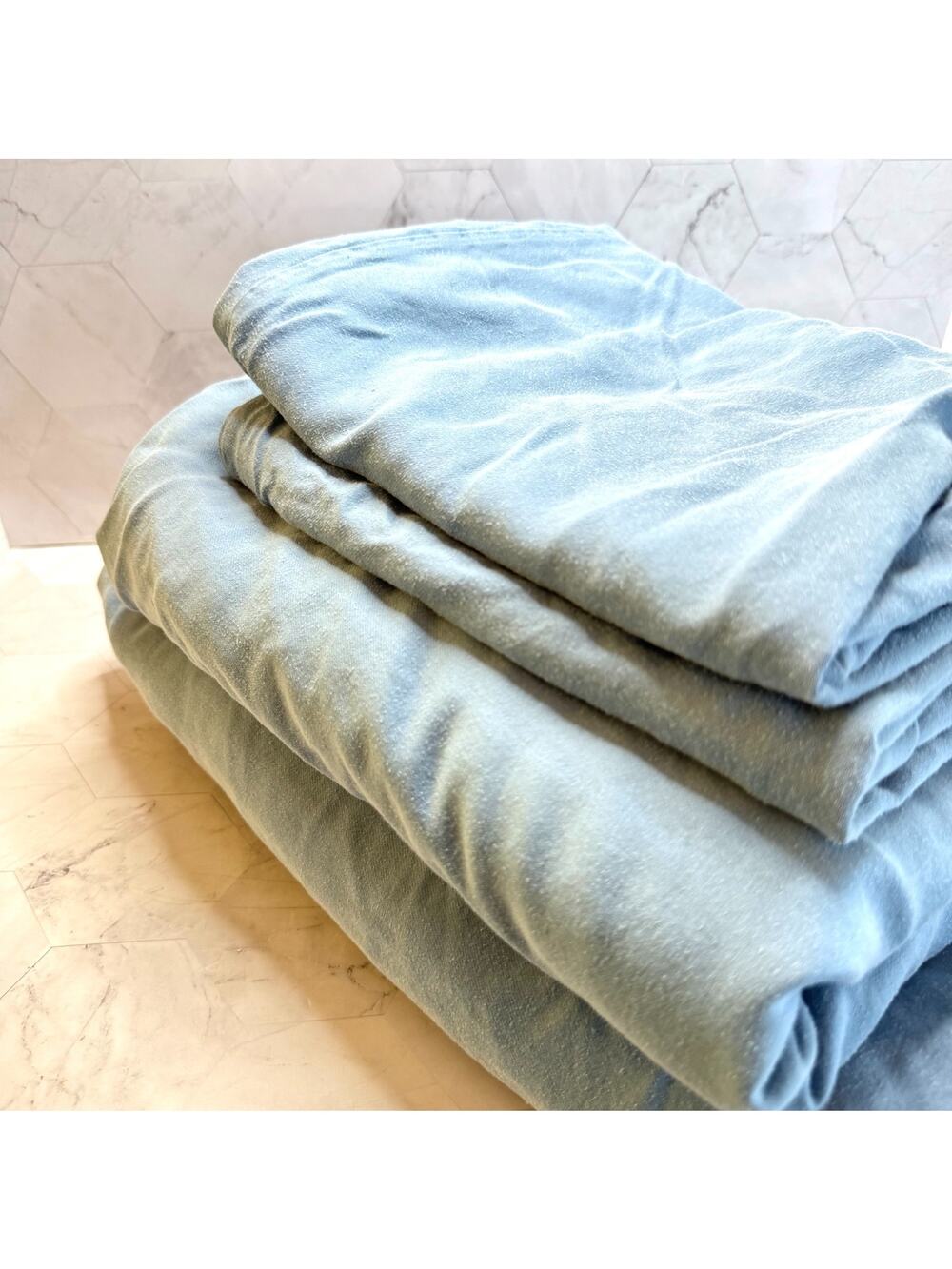 Pillow Guy Sheet Set 100% Micro Tencel Lyocell 600 TC Blue King 4pc in EUC